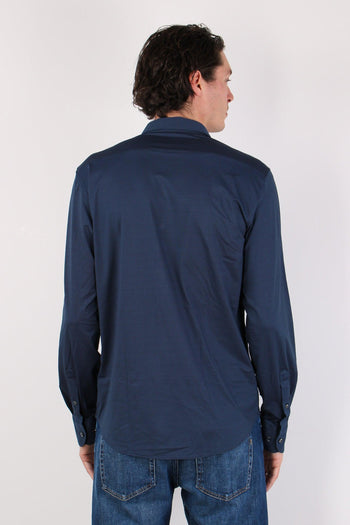 Camicia Tessuto Tecnico Micro Fantasia Dark Blue - 4