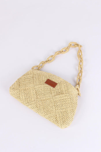 Pochette Rafia Manico Catena Corda - 5