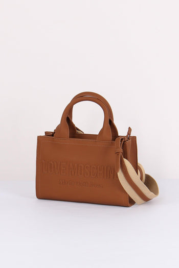 Mini Shopping Rigida Lettering Cuoio - 2