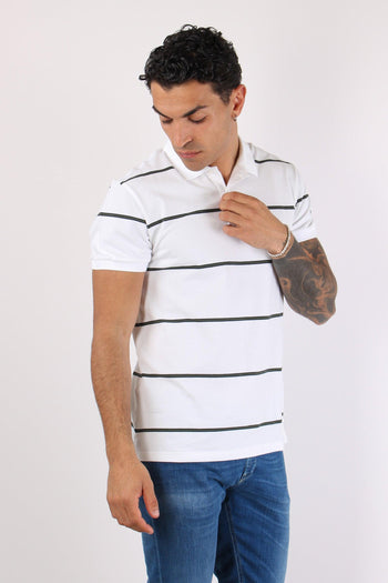 Polo Piquet Riga Bianco/jeep/navy - 3