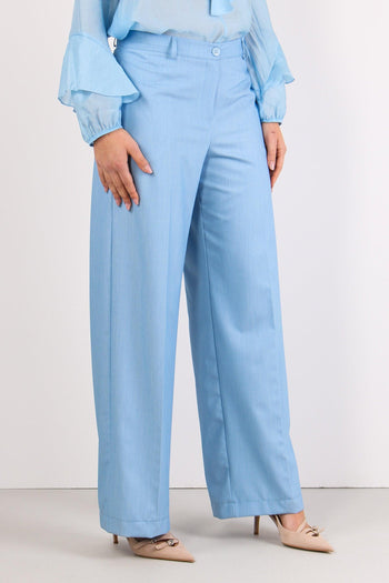 Pantalone Palazzo Poliviscosa Cielo - 6