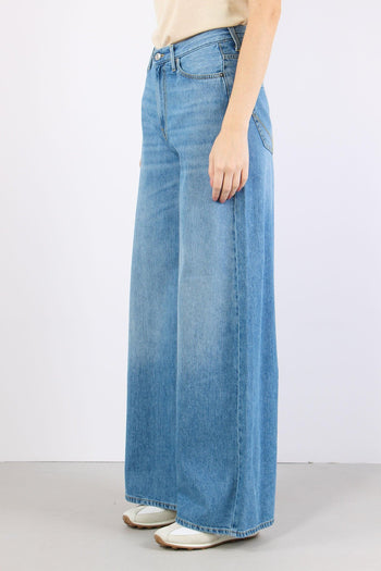 Denim Wide Misto Lino Denim Chiaro - 5