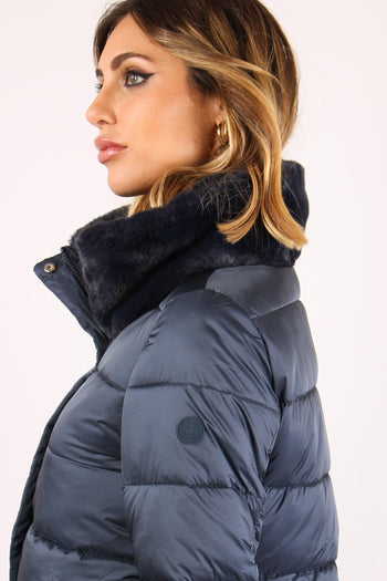 Dalea Cappotto Collo Pellicc Night Blue - 5