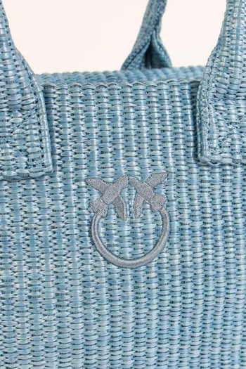 Mini Shopping Beach Rafia Light Blue - 7