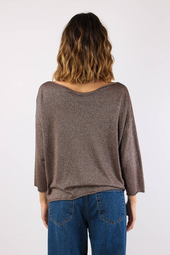 Maglia Scavo Barca Lurex Cioccolato - 4