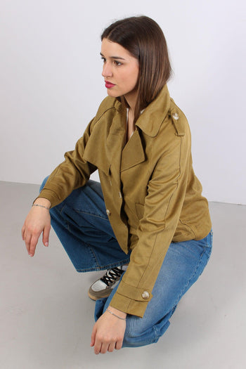 Peacot Corto Tessuto Diagonale Golden Olive - 6