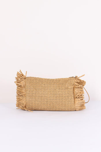 Pochetta Paglia Frange Beige - 3