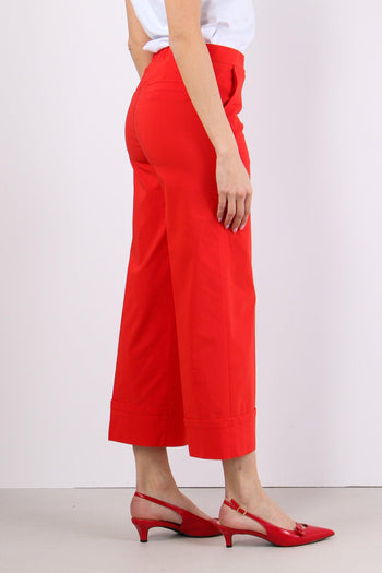 Pantalone Cropped Risvolto Rosso - 6