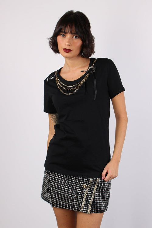 Annachiara T-shirt Collana Black - 2