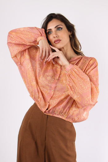 Camicia Mussola Stampa Rosa/giallo - 2