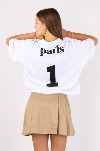 T-shirt Scollo V Logo Bianco - 3