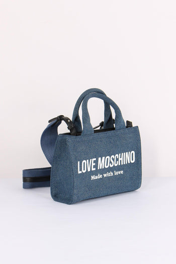 Shopping Mini Canvas Lettering Denim - 7