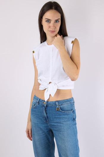 T-shirt Smanicata Nodo Gesso - 2