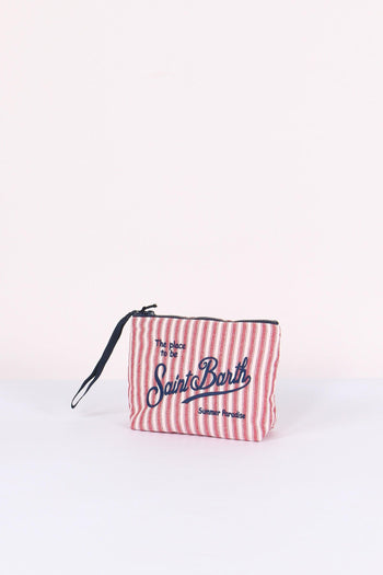 Aline Pochette Canvas Righe Rosso/bianco - 2
