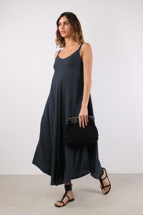 Abito Lungo Lino Blue