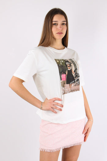 T-shirt Stampa Bimba Corona Panna - 4