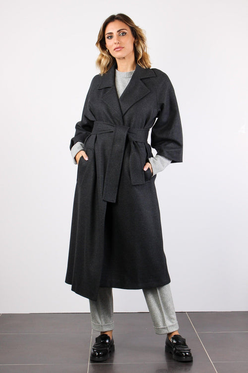 Cappotto Cachemire Cinturato 0 Antracite