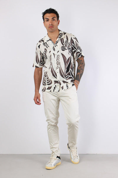 Cu1001 Camicia Mc Fantasia Moro/latte