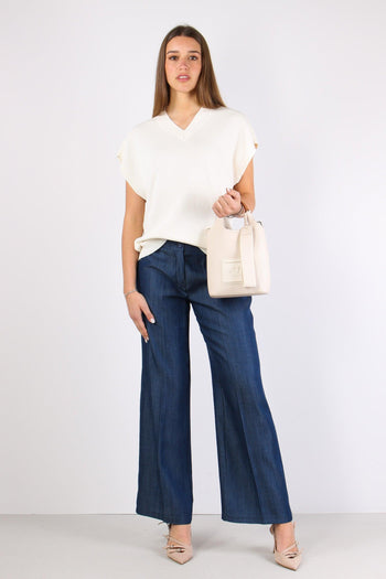 Maglia Manica Scesa Viscosa Latte - 5