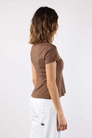 T-shirt M/m Riprese Fianchi Tabacco - 5
