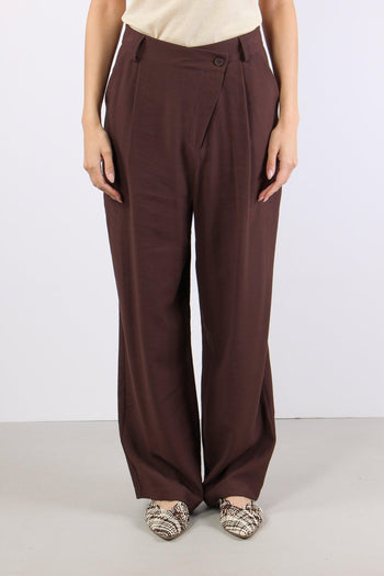 Pantalone Abbottonatura Asimme Cioccolato - 2