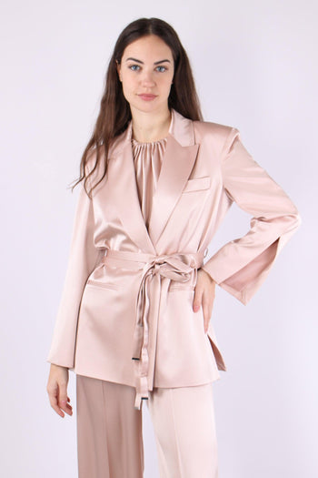 Rapa Giacca Cintura Satin Rosa Mogano - 2