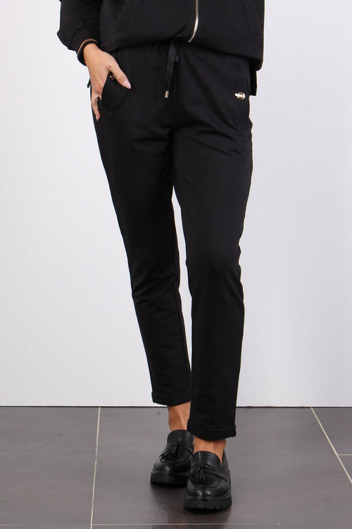 Pantalone Felpa Clip Logo Nero - 2