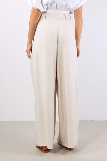Pantalone Multi Pences Cintura Sabbia - 4
