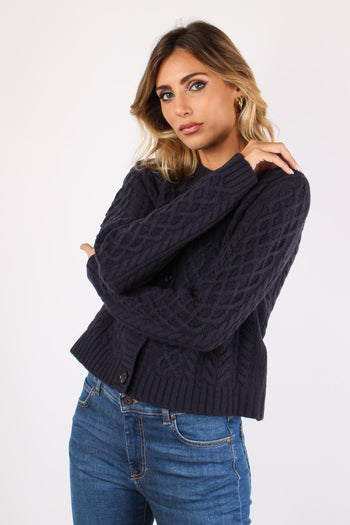 Afosi Cardigan Trecce Blu - 5