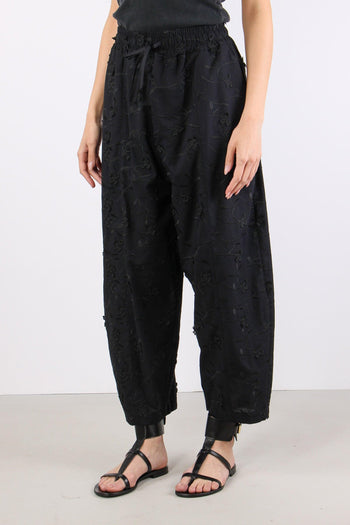 Pantalone Barrel Fiore 3d Nero - 3