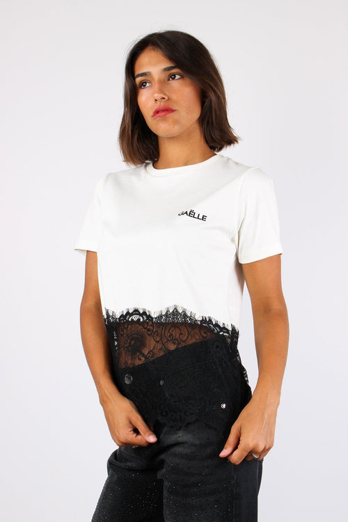 T-shirt Fondo Pizzo Off White - 2