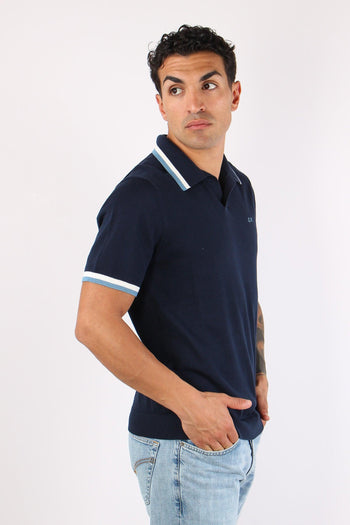 Polo Derby Filo Riga Contrasto Navy Blue - 3