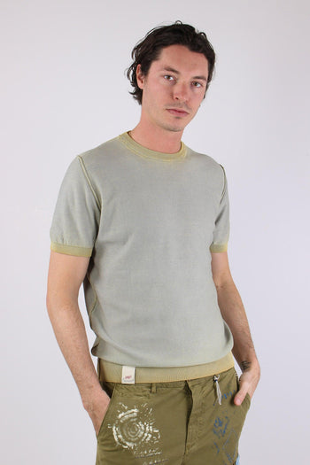 Maglia M/m Filo Reversibile Mostarda/argento - 2