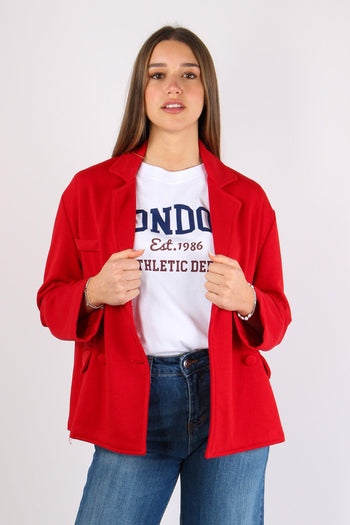 Giacca Doppiopetto Squadrata F Rosso - 2