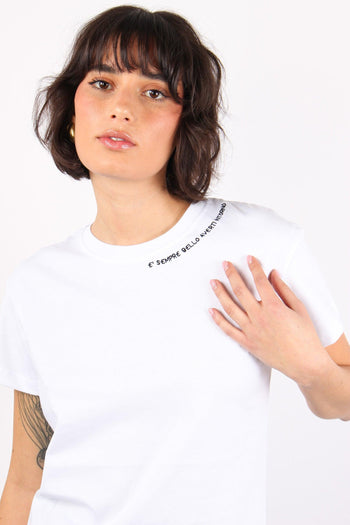 T-shirt Ricamo E Smepre Bello Bianco - 4