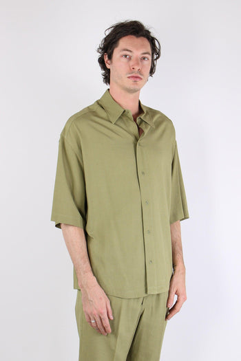 Camicia Mc Viscosa Lino Oliva - 6