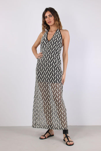 Abito Rete Jacquard Nero - 2