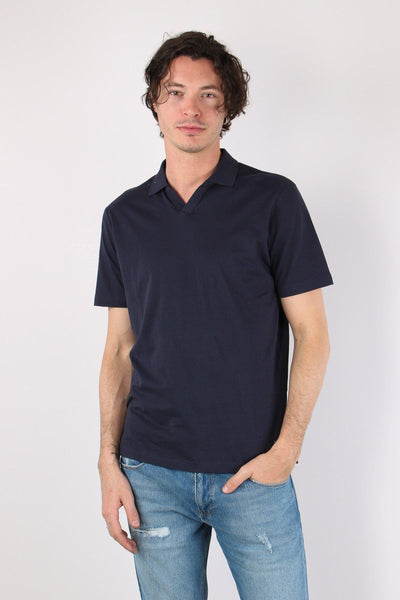 Polo Derby Cotone Blu Navy