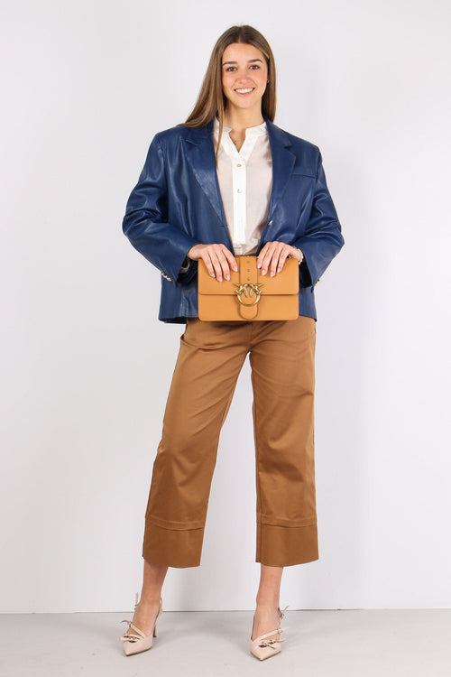 Giacca Squadrata Ecopelle Blu