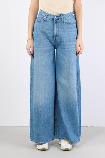 Denim Wide Misto Lino Denim Chiaro - 2