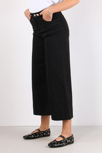 Pantalone Bull Crop Orlo Alto Nero - 3