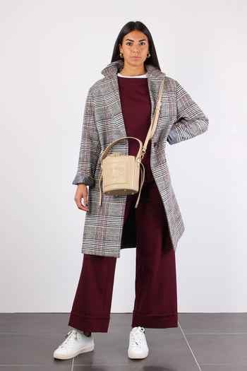 Cappotto Ovetto Check Grigio/vino - 4