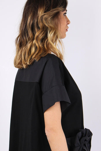 T-shirt Tasche Fiore Nero - 5
