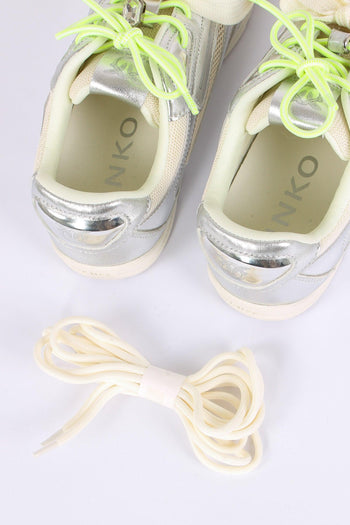 Sneakers Pelle Multi Lacci Silver - 7