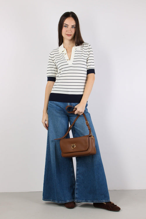 Polo Manica Corta Riga White/blue