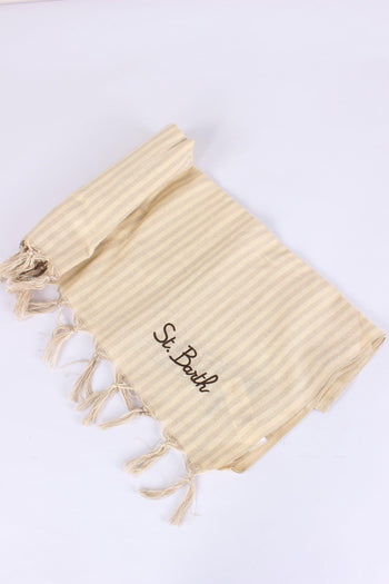 Foutas Righe Sottili Beige/bianco - 2