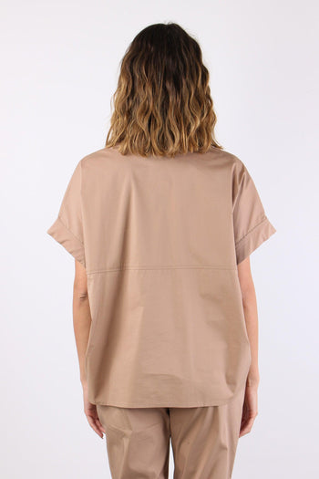 Camicia Over Squadrata Hazelnut - 4