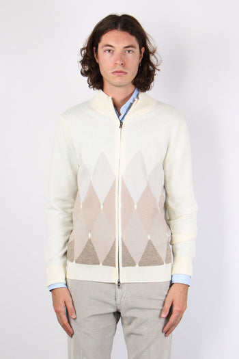 Cardigan Full Zip White/beige - 5