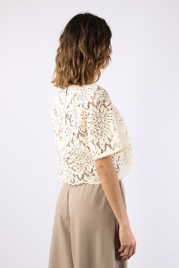 Blusa Cropped Pizzo Burro - 6