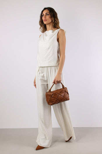 Pantalone Palazzo Misto Lino Naturale - 5